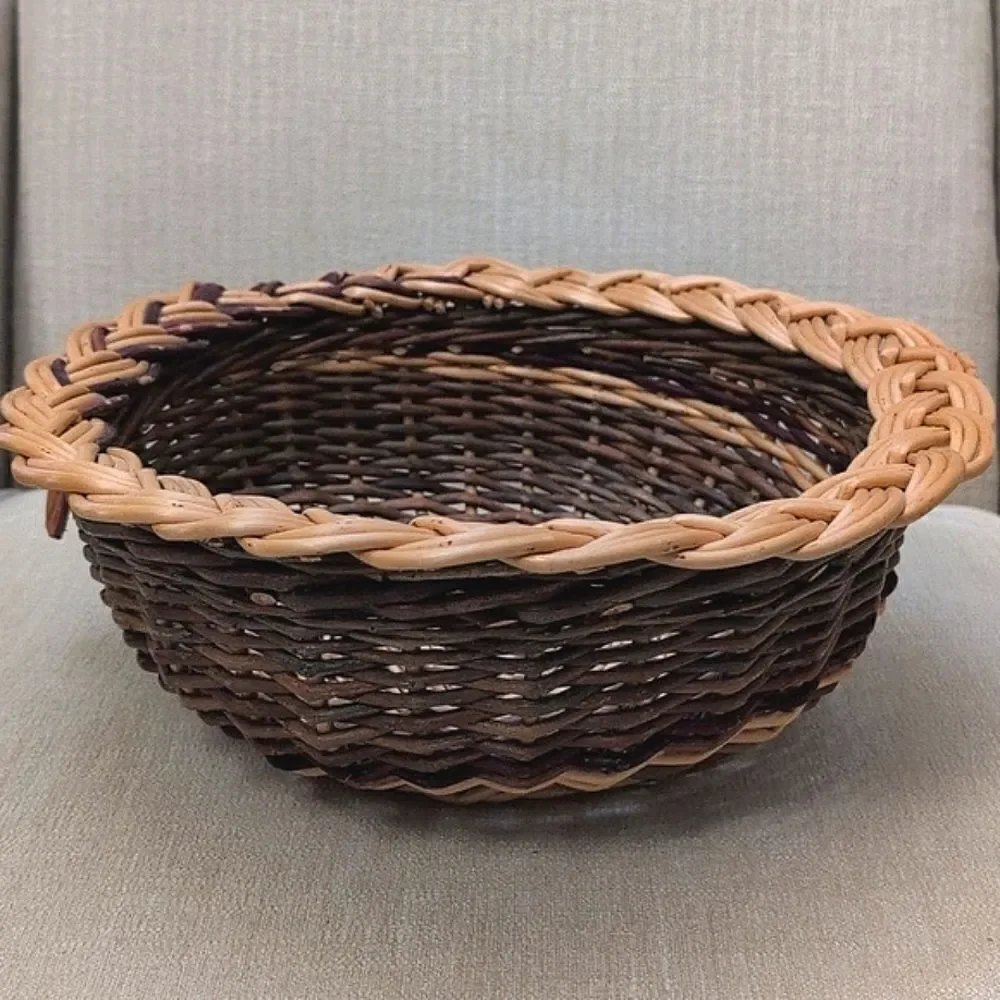 Vannerie L'Elyme Woven Wicker Basket Bowl